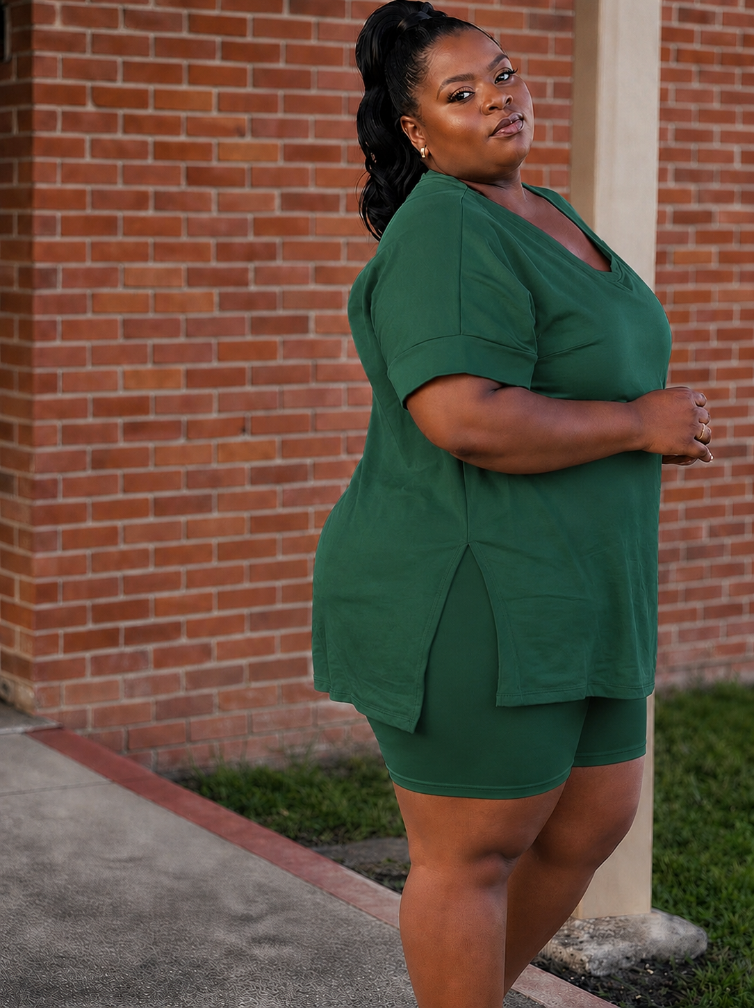 The Everyday Luxe Lounge Set Dark GreenCopy)