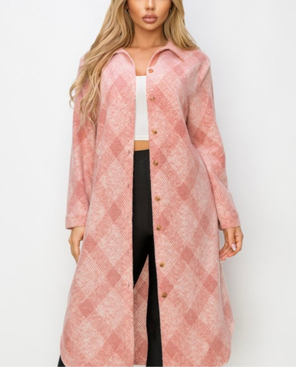 Plaid Shacket Plus (mauve)