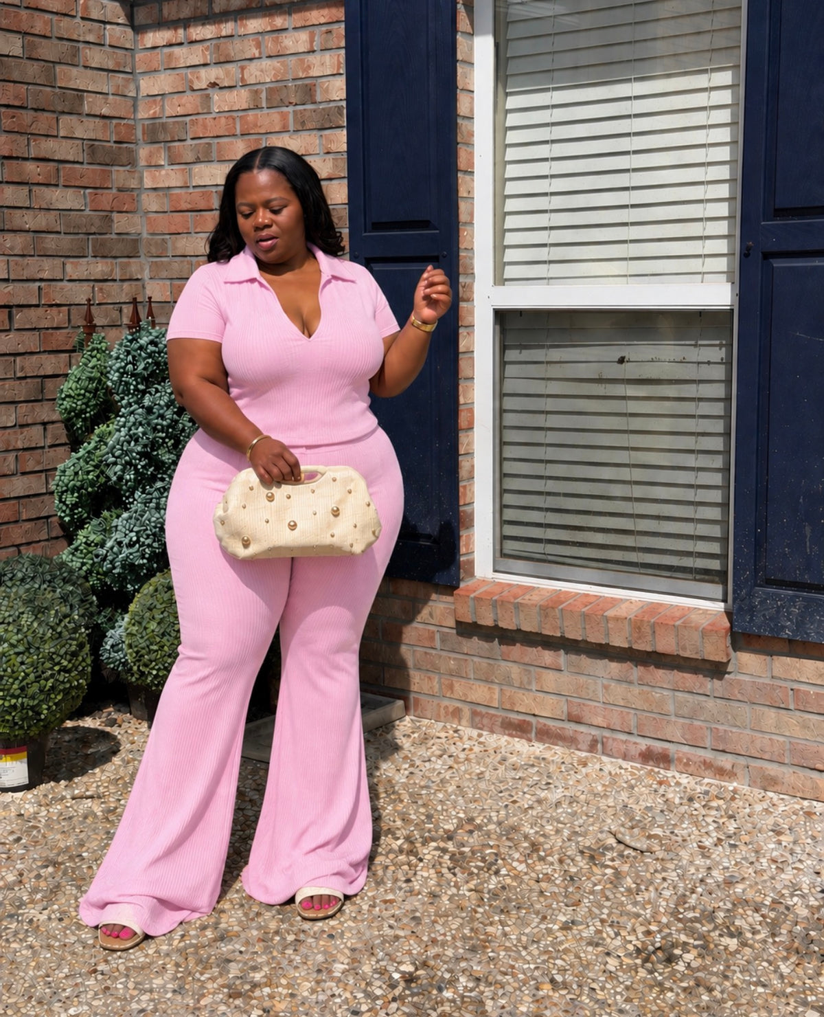 The Easy Does It Flare Leg Ribbed Set