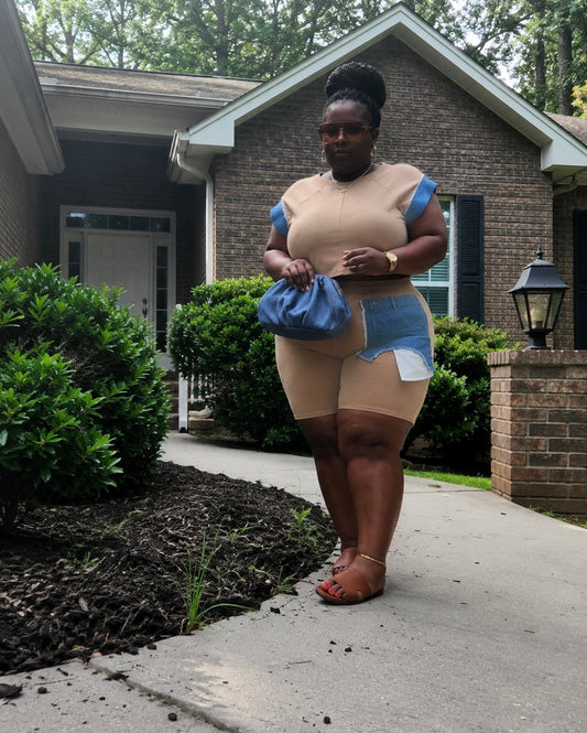 Denim Fusion Lounge Set (Mocha) Pickup/Ship 7/15