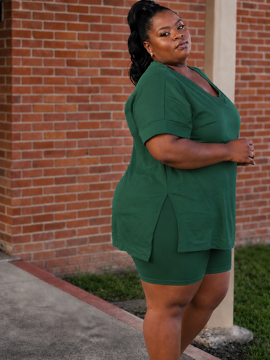 The Everyday Luxe Lounge Set Dark GreenCopy)
