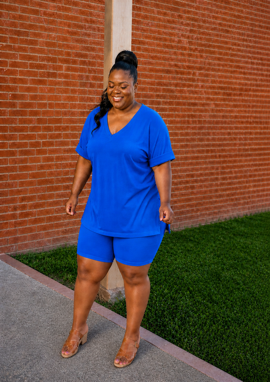 The Everyday Luxe Lounge Set – Bright Blue