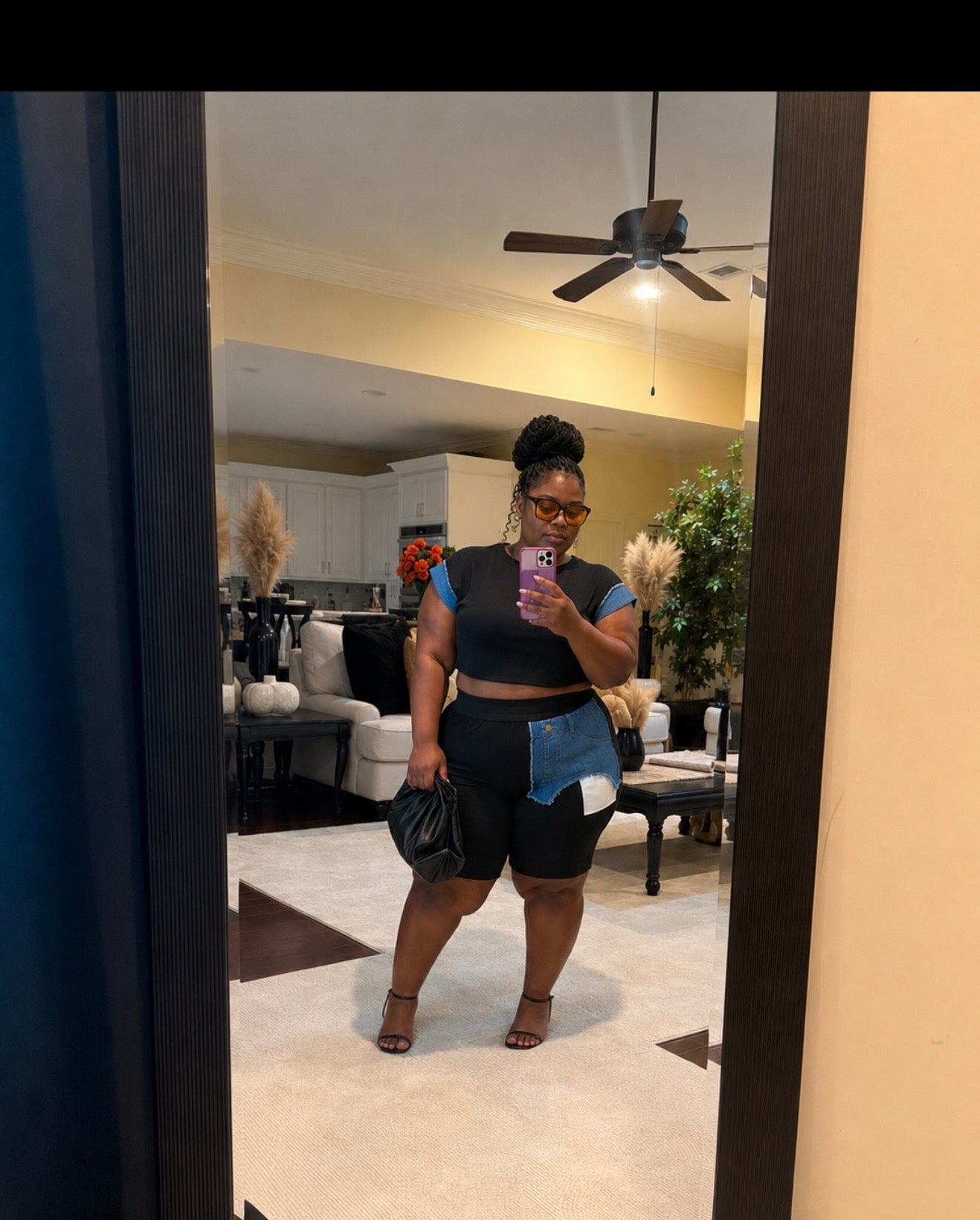 Denim Fusion Lounge Set (Blk)Pickup/Ship 7/15