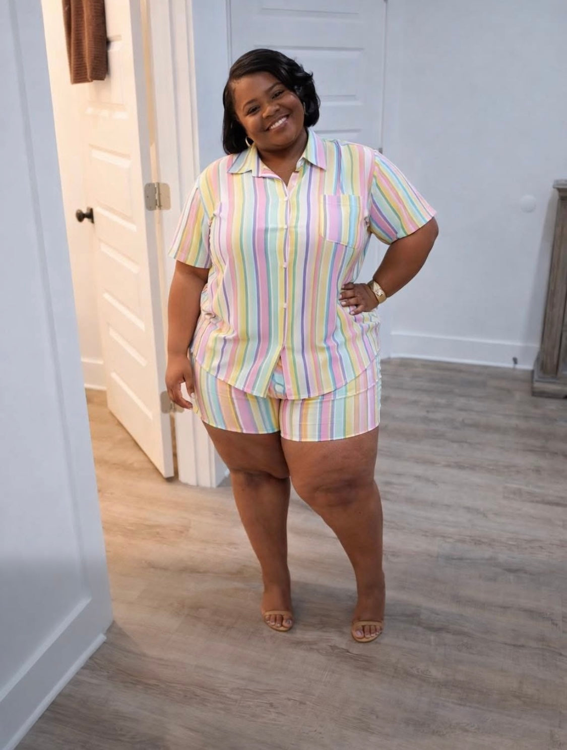 Stripe Short Set