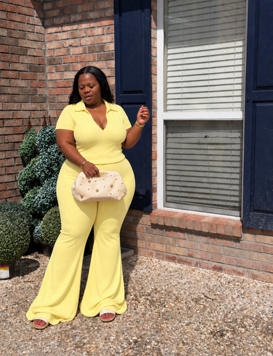 The Easy Does It Flare Leg Ribbed Set