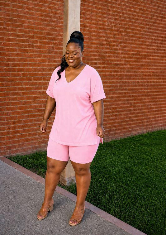 The Everyday Luxe Lounge Set DK Pink