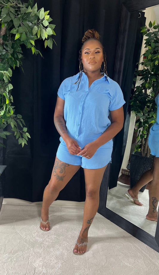 Soft Glam Short Set (light blue)